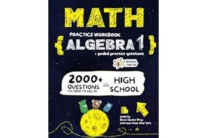 Math Practice Workbook: ALGEBRA 1: 2000+ Questions You Need to Kill in High School by Brain Hunter Prep (Algebra 1 Workbooks Series) book cover