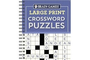 Brain Games - Large Print Crossword Puzzles (Purple) book cover