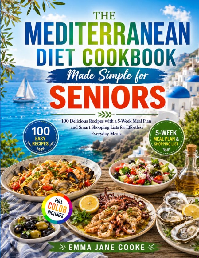 Mediterranean Diet Cookbook Made Simple for Seniors: 100 Delicious Recipes with a 5-Week Meal Plan and Smart Shopping Lists for Effortless Everyday Meals book cover