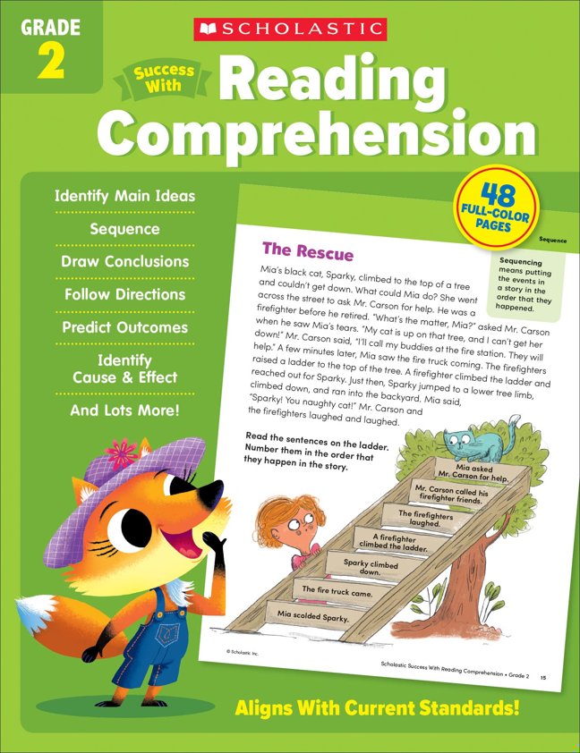 Scholastic Success with Reading Comprehension Grade 2 Workbook book cover