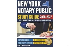 New York Notary Public Study Guide with 5 Practice Exams: 200 Practice Questions and 50+ Bonus Questions Included book cover