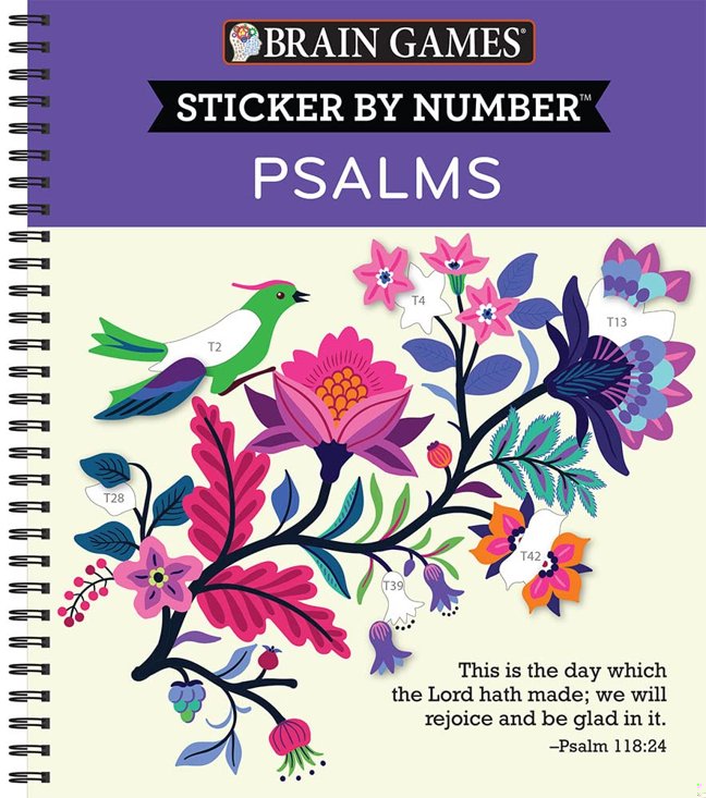 Brain Games - Sticker by Number: Psalms (28 Images to Sticker) book cover