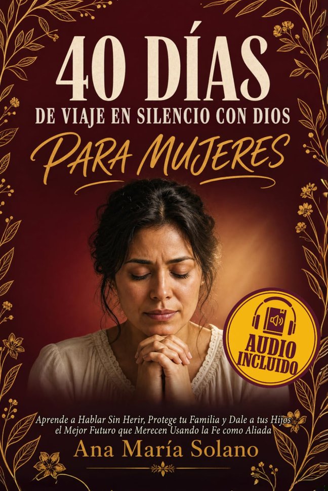 40 Días de Viaje en Silencio con Dios para Mujeres: Aprende a Hablar Sin Herir, Protege tu Familia y Dale a tus Hijos el Mejor Futuro que Merecen Usando la Fe como Aliada (Spanish Edition) book cover