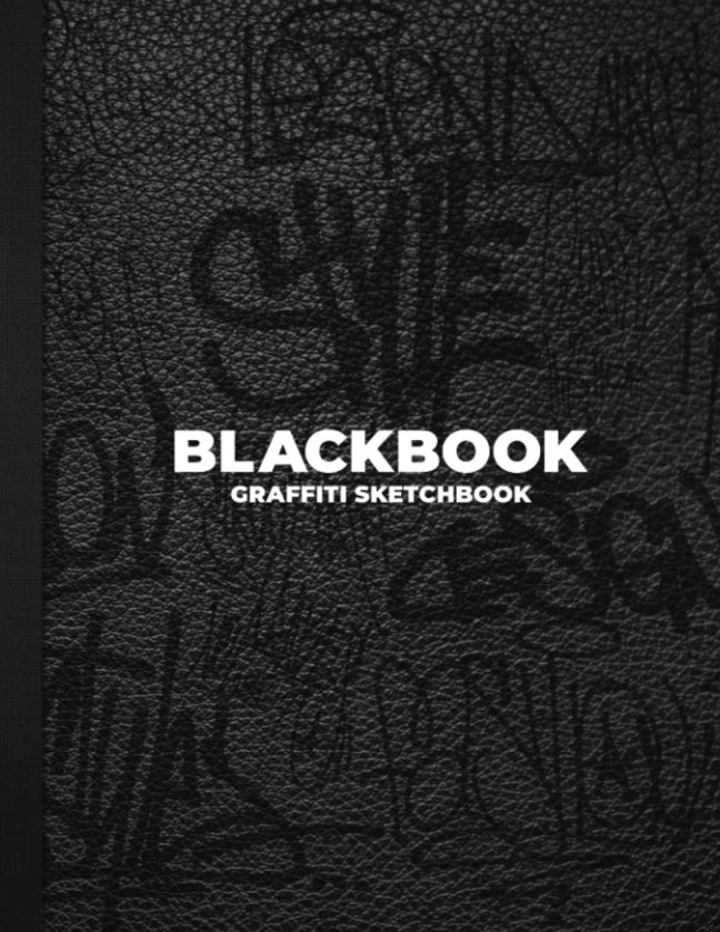 Blackbook Graffiti Sketchbook: Notebook for Drawing, Painting, Sketching or Doodling - 118 Pages - White Blank and Brick Textured - 8.5 x 11 inches book cover