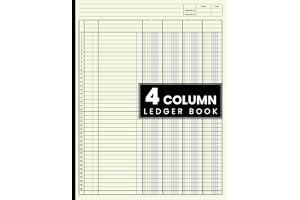 4 Column Ledger Book: Accounting Ledger Book for Bookkeeping, 4 Column Ledger, Columnar Pad Journal Notebook / income and Expense Log Book for Small Business and Personal Finance. book cover