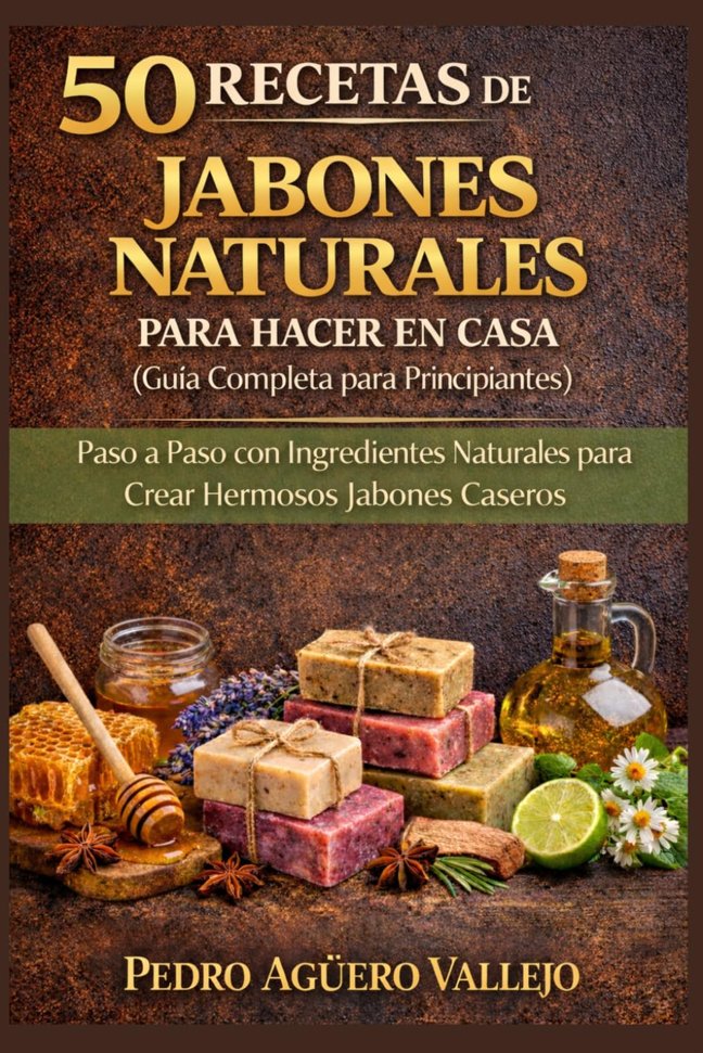 50 RECETAS DE JABONES NATURALES PARA HACER EN CASA: Guía Completa para Principiantes Paso a Paso con Ingredientes Naturales para Crear Hermosos Jabones Caseros (Spanish Edition) book cover