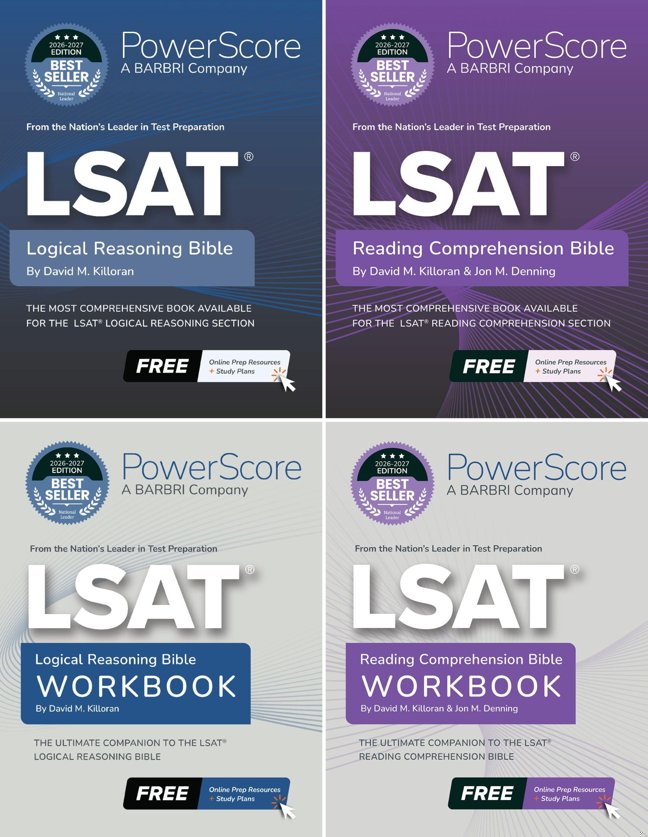 The PowerScore LSAT Bible Practice Pack 2026-2027: Most Comprehensive LSAT Prep Study Guides and Test Strategies. Includes all LSAT Bibles and Workbooks for each section of the LSAT book cover