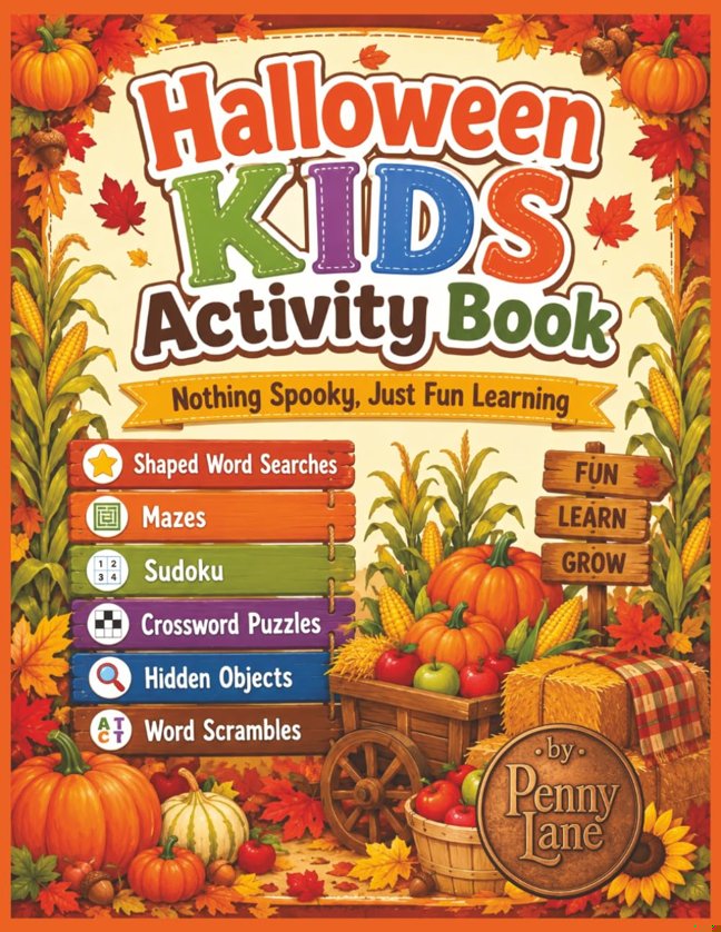 Halloween KIDS Activity Book: Puzzles, Mazes, & Games for Boys and Girls Ages 6+ (Holiday KIDS Activity Book Series) book cover