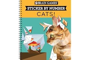 Brain Games - Sticker by Number: Cats! (Geometric Stickers) book cover