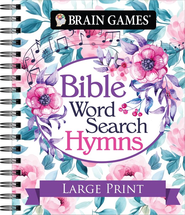 Brain Games - Bible Word Search: Hymns - Large Print book cover
