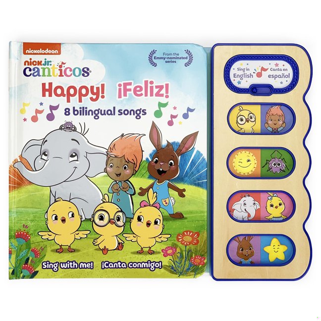 Canticos Happy! ¡Feliz! 8 Bilingual Songs (English and Spanish Edition) (Nick Jr. Canticos) book cover