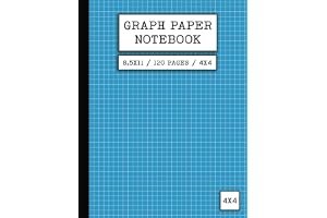 Graph Paper Notebook 8.5 x 11 / 120 Pages / 4x4: Composition Exercise Book - Grid Paper 4 Squares per Inch - for School, Engineering Work, Drawing & ... Students (Notebooks for Education & Work) book cover