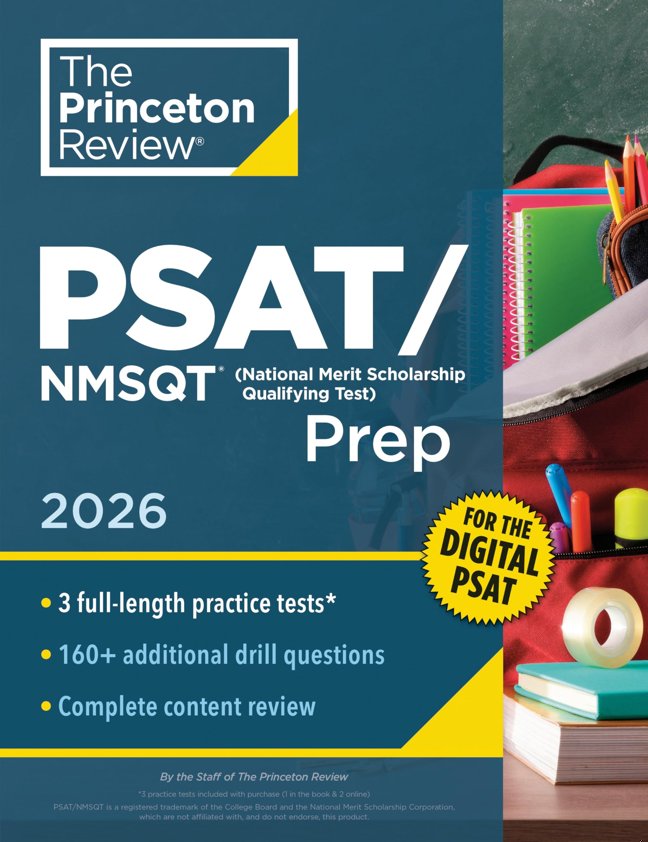 Princeton Review PSAT/NMSQT Prep, 2026: 3 Practice Tests + Review + Online Tools for the Digital PSAT (2026) (College Test Preparation) book cover