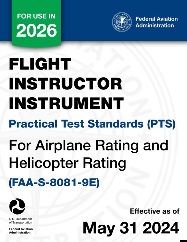 Flight Instructor Instrument Practical Test Standards (PTS) for Airplane Rating and Helicopter Rating (FAA-S-8081-9E) book cover
