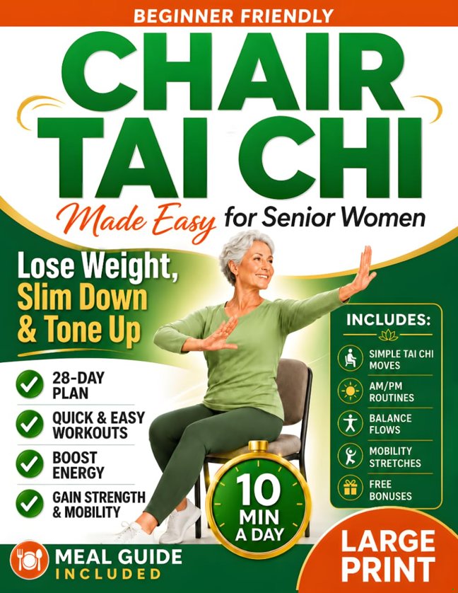 Chair Tai Chi Made Easy for Senior Women: Lose Weight, Slim Down & Tone Up with Gentle 10-Minute Seated Workouts to Feel Younger, Boost Energy, and Improve Strength, Flexibility & Mobility Over 50 book cover