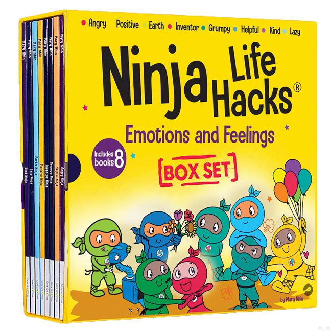 Ninja Life Hacks Emotions and Feelings 8 Book Box Set (Books 1-8: Angry, Inventor, Positive, Lazy, Helpful, Earth, Grumpy, Kind) book cover
