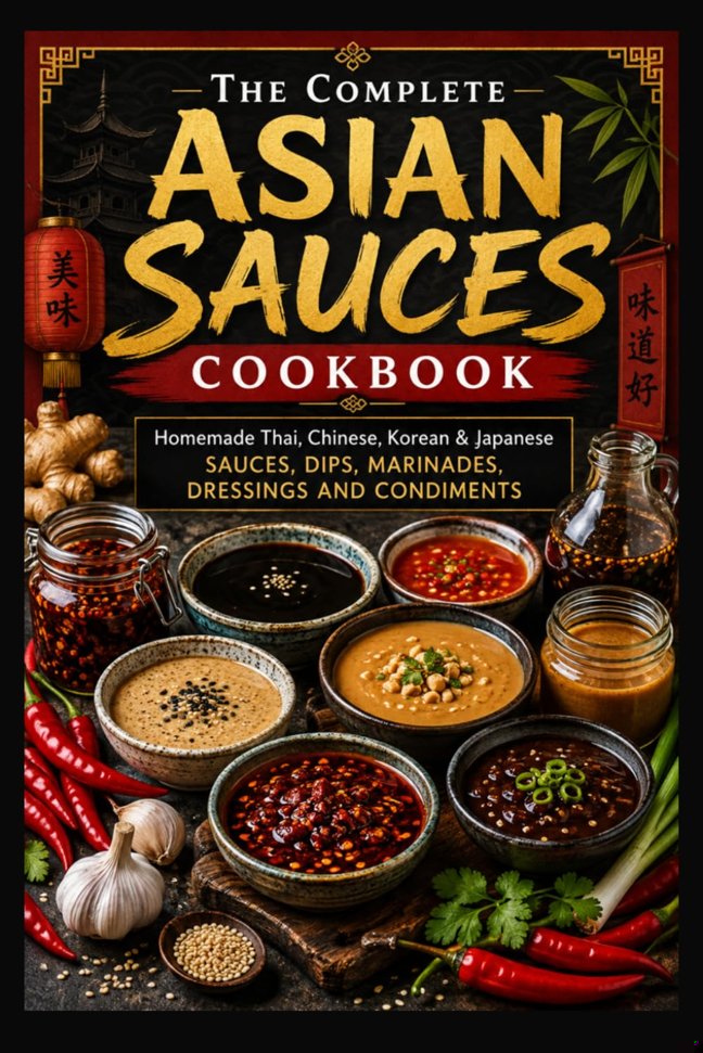 The Complete Asian Sauces Cookbook: Homemade Thai, Chinese, Korean & Japanese Sauces, Dips, Marinades, Dressings and Condiments book cover