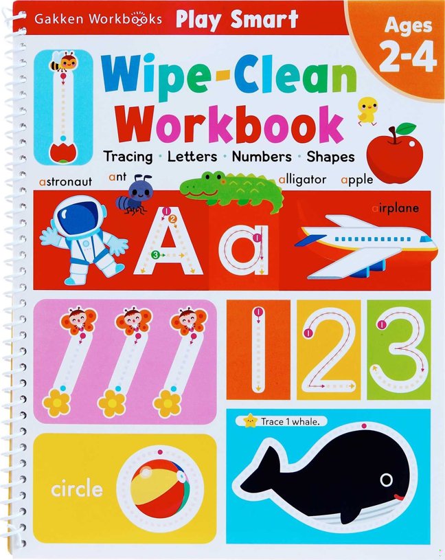 Play Smart Wipe-Clean Workbook: Ages 2-4: Tracing, Letters, Numbers, Shapes book cover