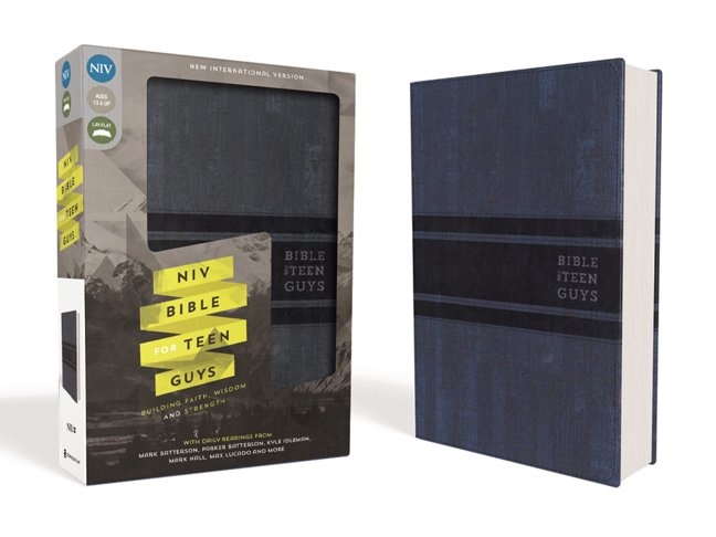 NIV, Bible for Teen Guys, Leathersoft, Blue: Building Faith, Wisdom and Strength book cover