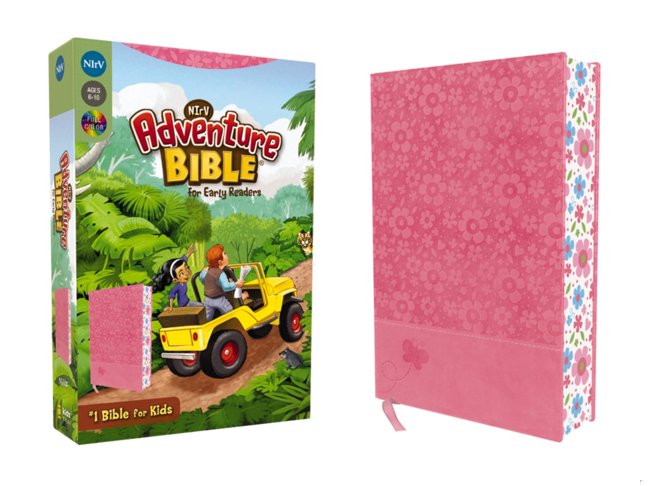 NIrV, Adventure Bible for Early Readers, Leathersoft, Pink, Full Color book cover