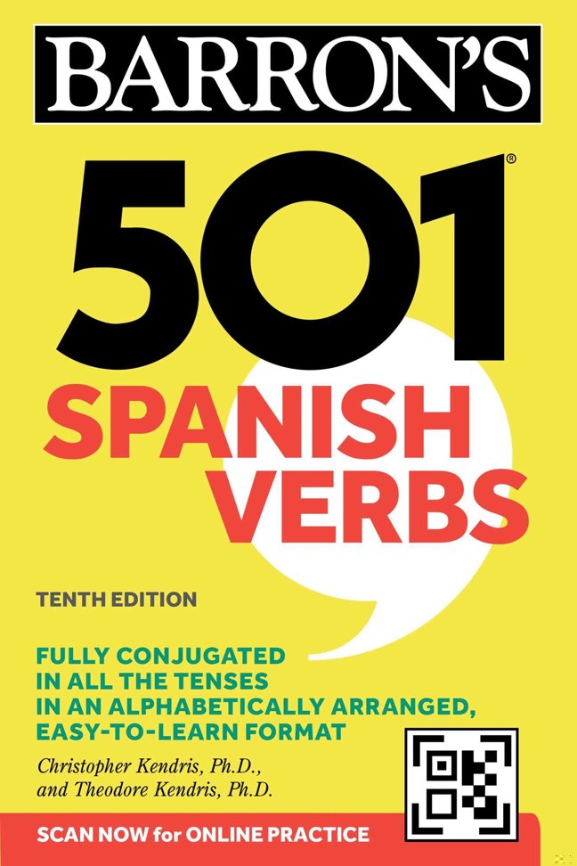 501 Spanish Verbs, Tenth Edition (Paperback or Softback) book cover