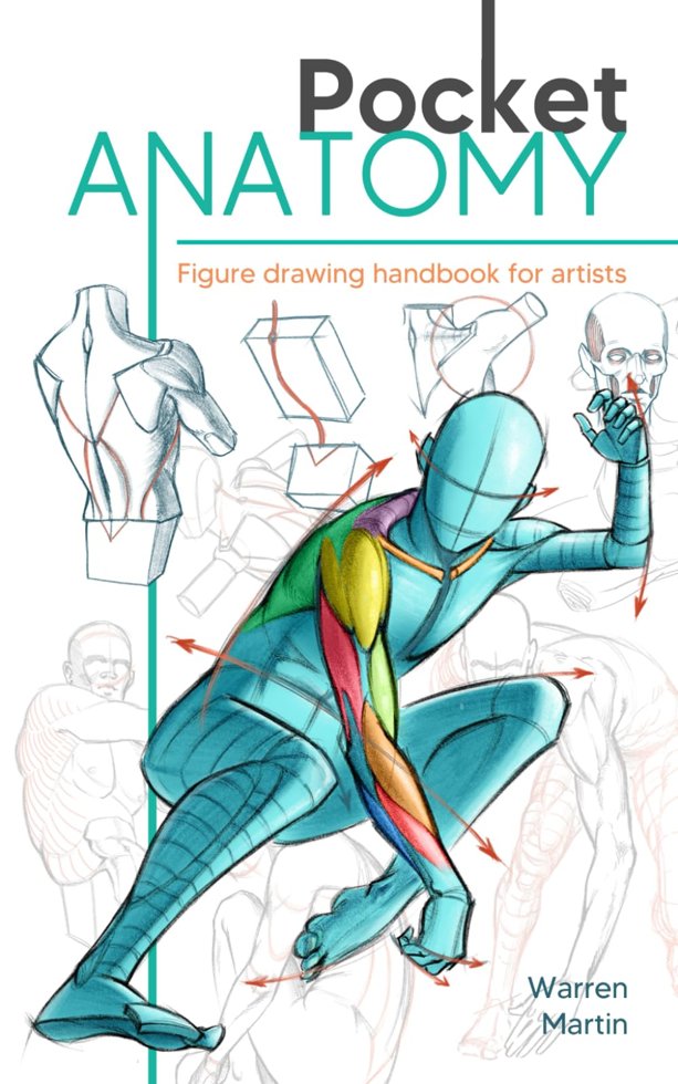 Pocket Anatomy: Figure Drawing Handbook in Color for Artists, Learning How to Draw Human Body by Simplifying the Complex Structures of the Body and Understanding the Human Form book cover
