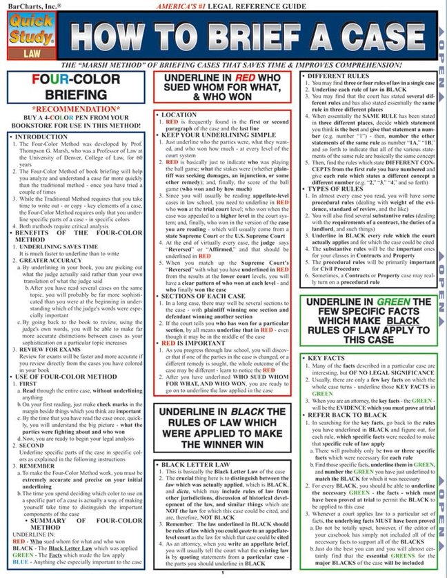 How To Brief A Case: QuickStudy Laminated Reference Guide (Quick Study: Law) book cover