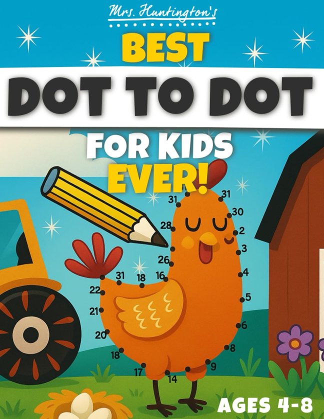 Dot to Dot For Kids Ages 4-8: Best Connect the Dots Number Puzzle Book Ever! | Count & Color from 10 to 100 (Kids Activity Books) book cover