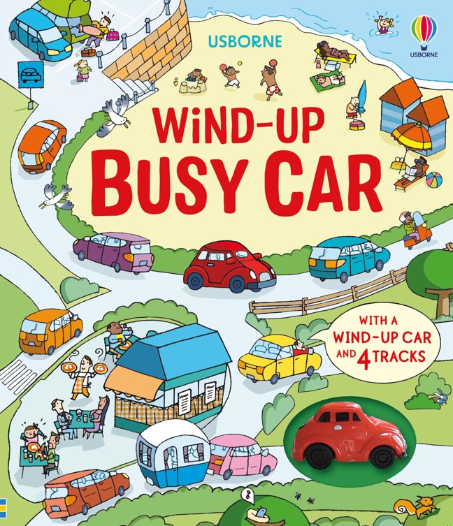 Wind-Up Busy Car: A Toy and Book Gift Featuring a Driving Journey Through Towns and the Countryside book cover