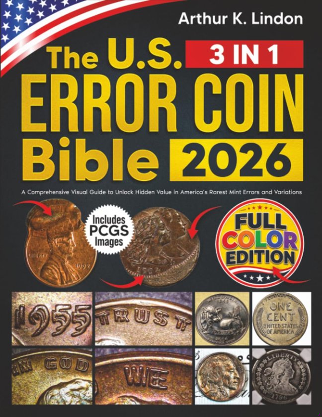 The U.S. Error Coin Bible: [3 in 1] A Comprehensive Visual Guide to Unlock Hidden Value in America’s Rarest Mint Errors and Variations book cover