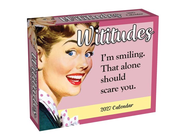 Wititudes 2027 Day-to-Day Calendar: I'm smiling. That alone should scare you. book cover