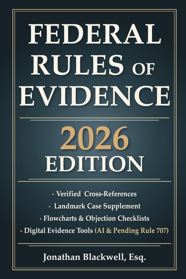 Federal Rules of Evidence 2026 Edition: Updated Through September 1, 2025 With Cross-References, Case Briefs, Flowcharts, Objection Checklists, and Digital Evidence Tools book cover