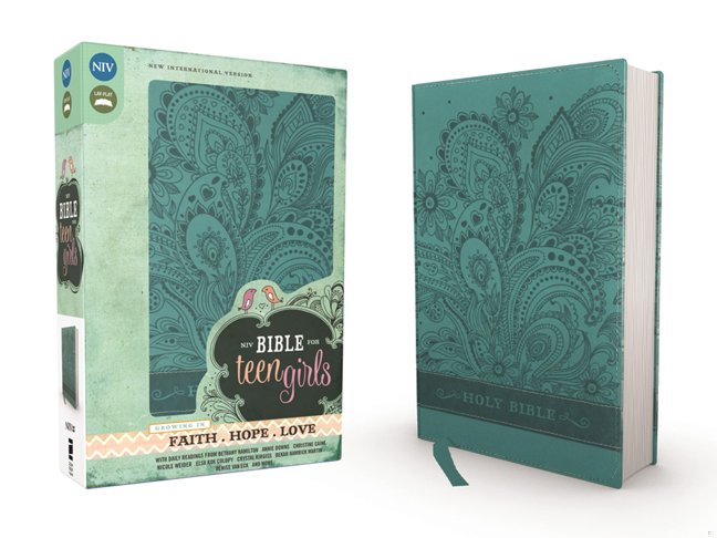 NIV, Bible for Teen Girls, Leathersoft, Blue: Growing in Faith, Hope, and Love – The Perfect Christian Faith Gift for Your Teenage Girl, Age 13-18 book cover