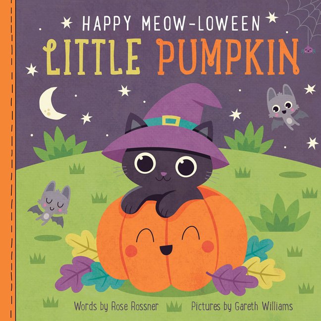 Happy Meow-loween Little Pumpkin: A Sweet and Funny Halloween Board Book for Babies and Toddlers (Punderland) book cover