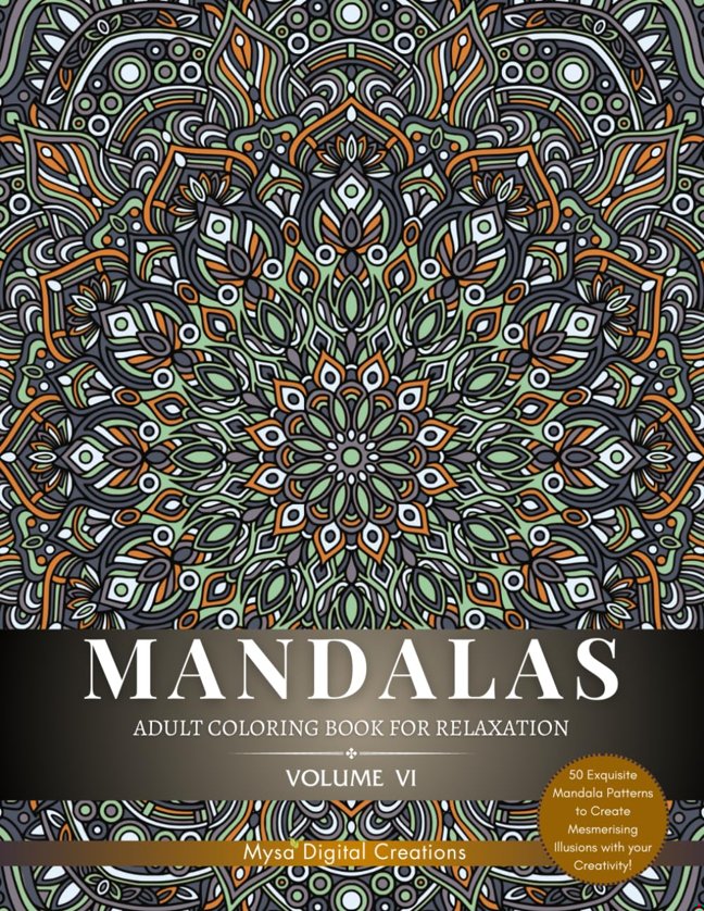 Mandalas: Adult Coloring Book for Relaxation (Volume VI) (Mandalas Collections) book cover