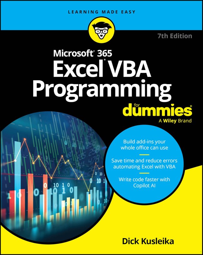 Microsoft 365 Excel VBA Programming For Dummies book cover