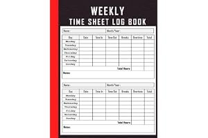 WEEKLY TIME SHEET LOG BOOK: work hours logbook, employee time sheet log book, workers time log book, time book for employees, time sheets for employees weekly book cover
