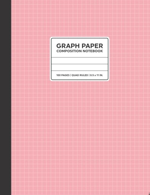 Graph paper Composition Notebook: Grid Paper Notebook | Quad Ruled | 100 Pages | 8.5 x 11" | Pink book cover