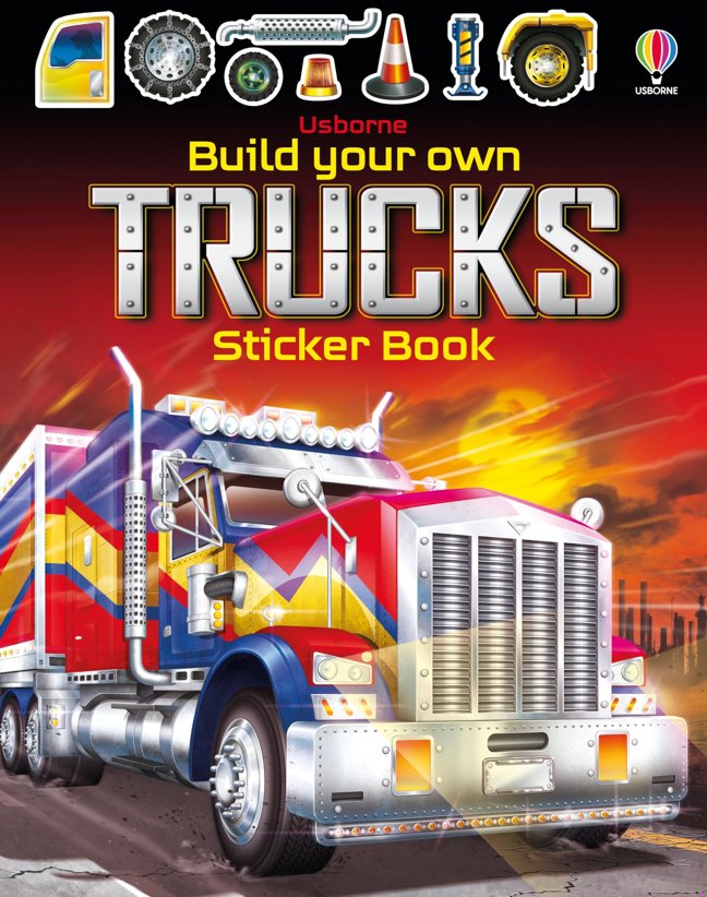 Build Your Own Trucks Sticker Book: A Colorful Sticker Activity Book About Monster Trucks with Statistics and Screen-Free Fun for Children (Ages 4-6) (Build Your Own Sticker Book) book cover