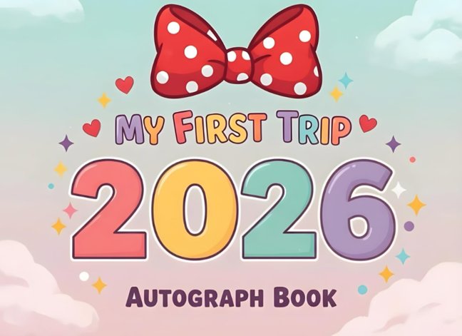 My First Trip 2025 Autograph Book for Girls: A Magical Princess Keepsake for Girls – Collect Autographs, Photos, and Enchanting Memories from Your Dream Theme Park Adventure book cover