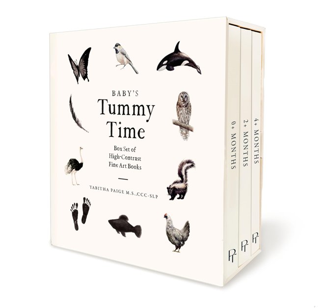 Baby's Tummy Time Book Box Set: A 3-Book Box Set of High-Contrast Art for Visual Stimulation at Tummy Time (Tabitha Paige Children's Book Series) book cover