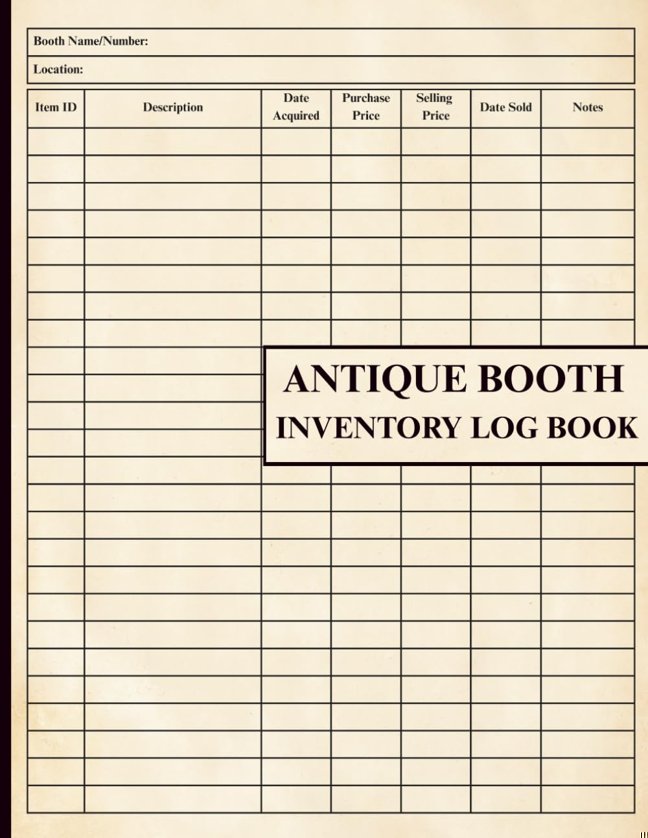 Antique Booth Inventory Log Book book cover
