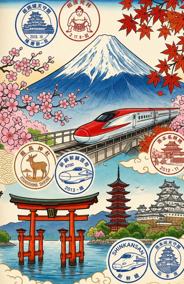 JAPAN EKI STAMP BOOK: The Ultimate Traveler's Collection: A Portable Collection Journal for Japanese Train Station and Temple Eki Stamps - 5.5 x 8.5 for Eki Ink Stamps book cover