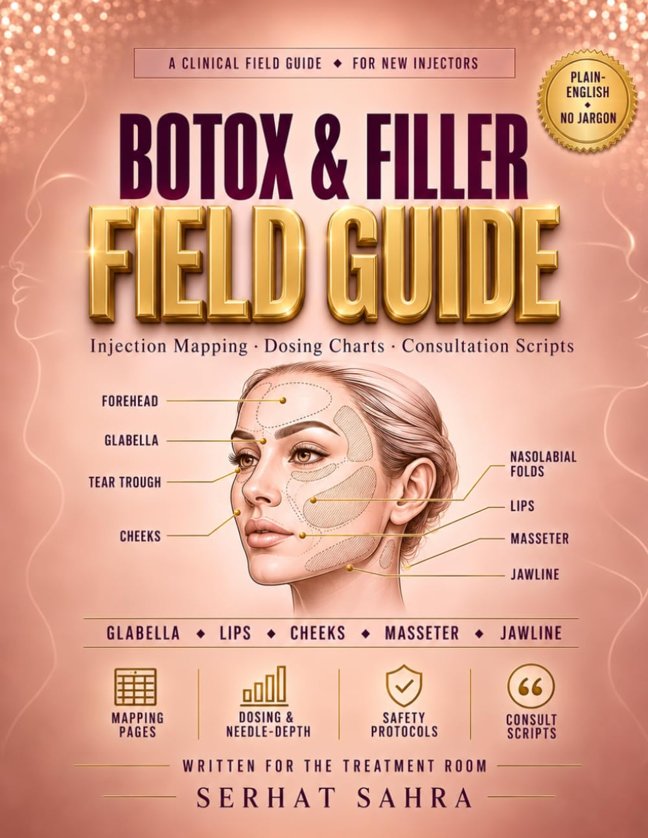The New Injector's Botox & Filler Field Guide: Injection Mapping, Dosing Charts & Consultation Scripts with Needle-Depth Guides, Safety Protocols & Fillable Workbook for New Injectors book cover