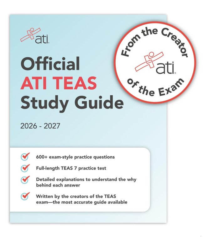 Official ATI TEAS Study Guide 2026-2027 9E book cover