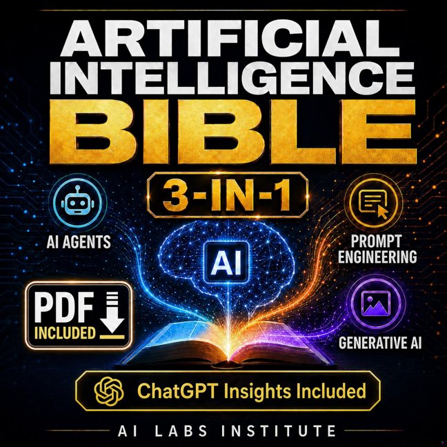 Artificial Intelligence Bible (3-in-1): AI Agents, Prompt Engineering & Generative AI. Automate & Scale — Beginner's Guide to Slash Costs, Save Time & Accelerate Growth: ChatGPT Insights Included book cover