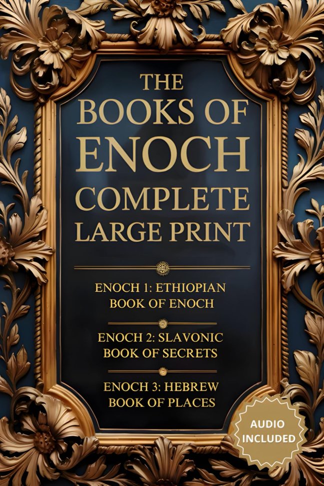 The Books of Enoch Complete: Large Print Edition (Annotated and Illustrated). The Full Collection with Enoch 1, 2, 3 and Audio book cover