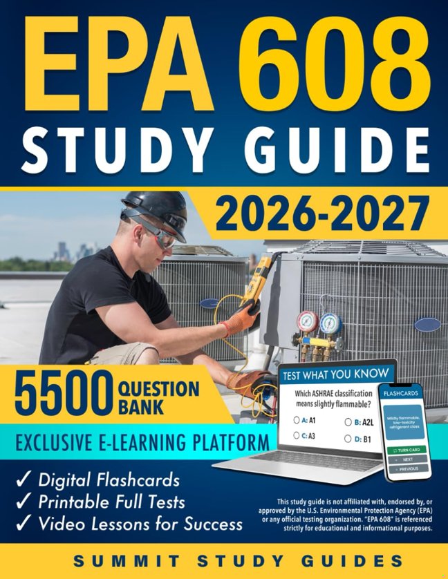 EPA 608 Study Guide: Get Ready to Legally Work on HVAC/R Systems with the 28-Day Field-Proven Retention Protocol. Leave Stress Behind and Build Confidence, Even If You Hate Tests or Have No Time. book cover