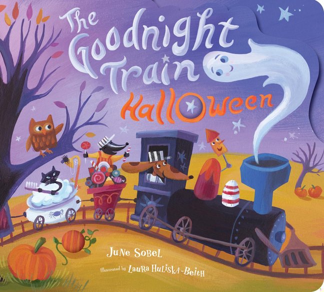 Goodnight Train Halloween: A Cozy Bedtime Book for Celebrating Halloween Featuring Friendly Ghosts, Costumes, and Jack-O-Lanterns (The Goodnight Train, 4) book cover