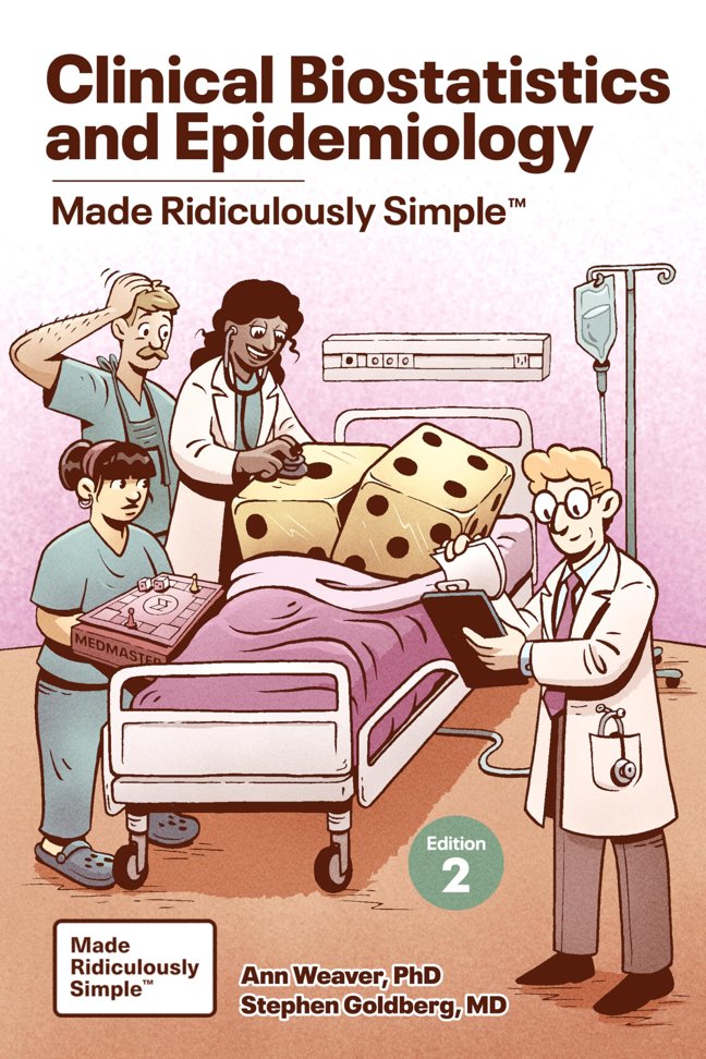 Clinical Biostatistics and Epidemiology Made Ridiculously Simple: Color Edition book cover